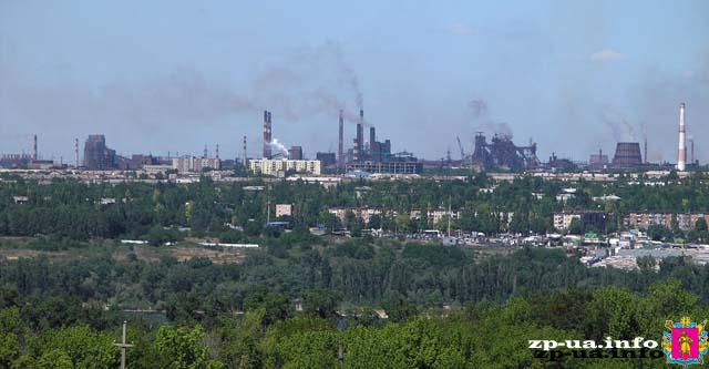 Вид на Запорожье с казацкой сторожевой вышке на Хортице