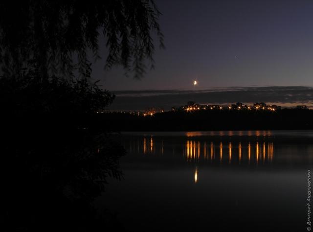 Вид на Запорожье ночью