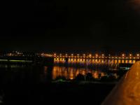 Ночной ДнепроГЭС. Вид с плотины