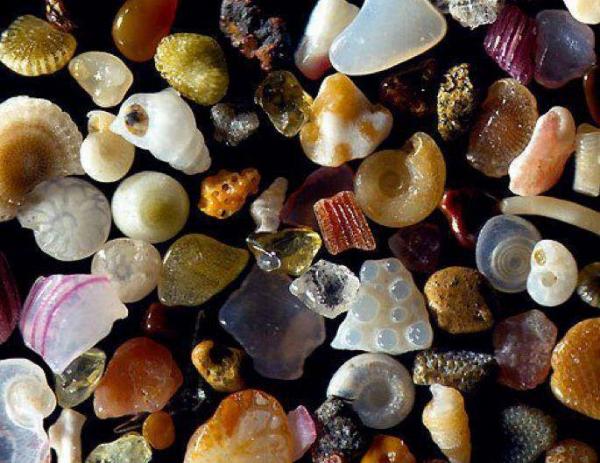 Причудливые фигурки, которые переливаются на свету разными цветами, - на самом деле увеличен в 100 раз обычный песок с пляжа гавайского острова Мауи